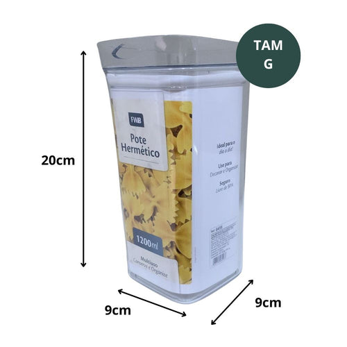 Kit com 3 Potes Herméticos Empilháveis — 500 ml, 900 ml e 1,2 L