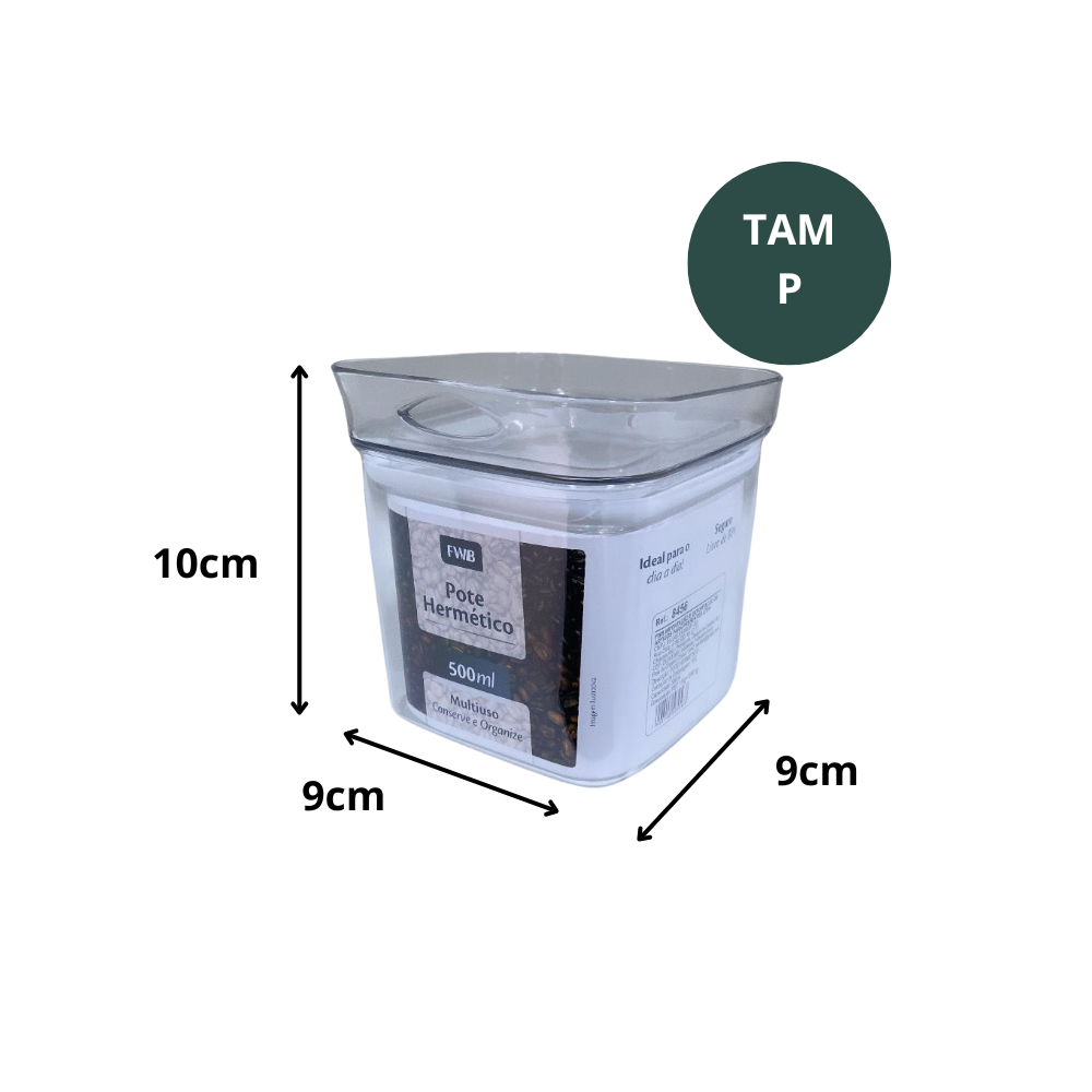 Kit com 3 Potes Herméticos Empilháveis — 500 ml, 900 ml e 1,2 L